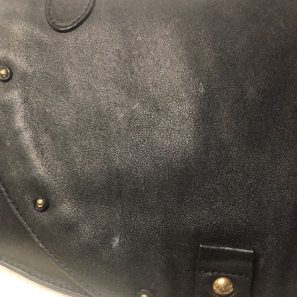 SEE BY CHLOE “COLLINS” Black Leather Saddlebag. Gold studs & leather tassels. - Picture 8 of 15